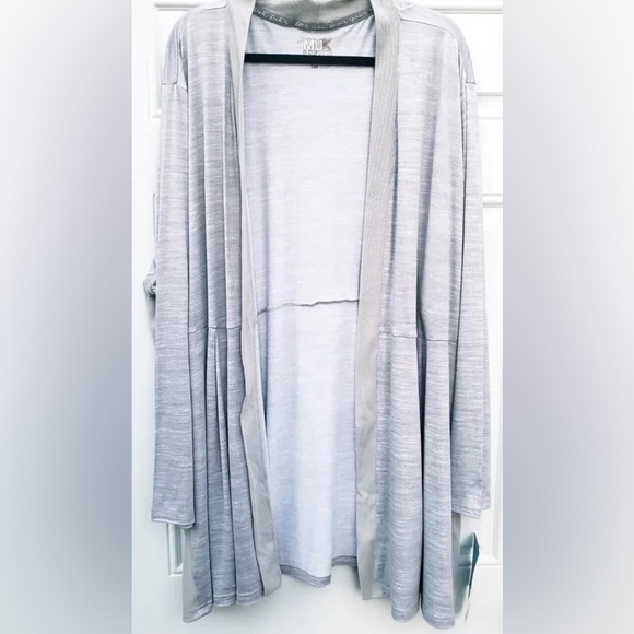 MUK LUKS Women's Cloud Knit Love to Layer Long Sleeve Open Front Cardigan 1X - Picture 4 of 15